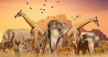 A colorful collection of various animals for kids.