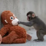 In 10 moral stories for kids a cute baby monkey with teddy bear